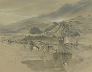 Vista de Sion, Valais, desde el Château de Valère, c.1863